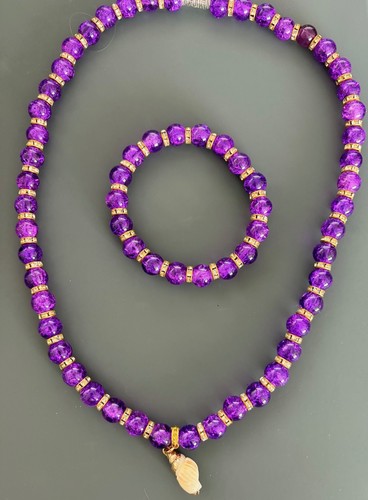 Handmade purple crackle glass - handmade,