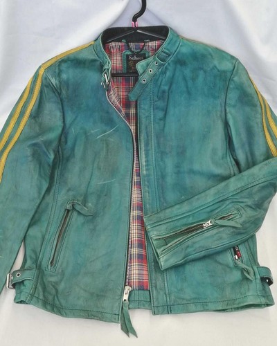 Schott leather jacket blue - schott,