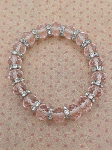 Sparkling pink faceted - pink, crystal