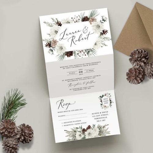 Wedding invitations folded - -,