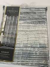 Croscill NOMAD Shower Curtain Teal Taupe Brown Beige Stripe 72 x 72 brush stroke