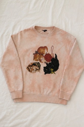 Women pink tie dye - dye, cat