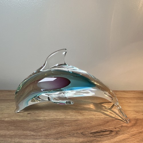 Art glass dolphin - glass,