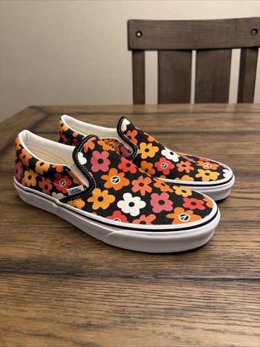 Vans skate shoes black floral - vans,