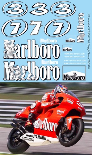 Decals for yamaha yzr500 - 1/6,