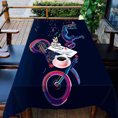 Bike paint tablecloth table - paint,