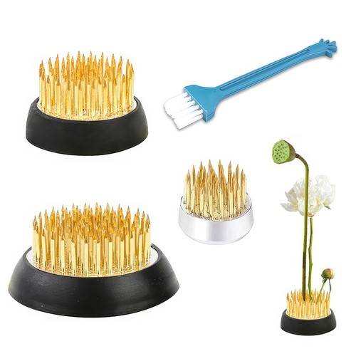 Pack brass flower frog - brass, pin
