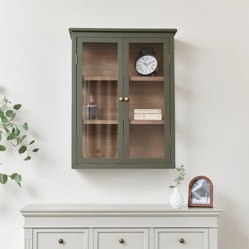 Khaki green and - wood, wall