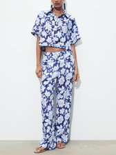 Zara floral print coord shirt