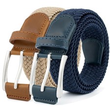 Enzo Elasticated Belts Mens Womens Stretch Woven Braided Regular Casual Belt