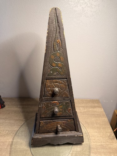 Vintage hand carved - hand, pyramid