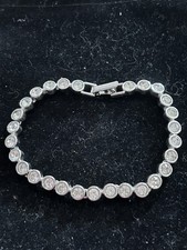 Stunning Clear Swarovski Rhodium Plated Tennis Bracelet