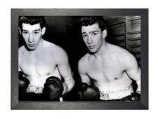 The Krays Twins Ronald And Reginald British Celebrity Legend Boxing Poster B&W