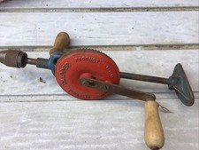 Vintage Fleetway Clipper, Hand Drill in Blue and Red Antique Hand Tool