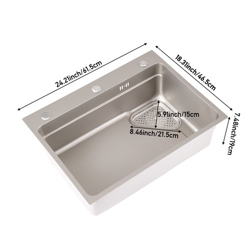 Large stainless steel inset - steel,