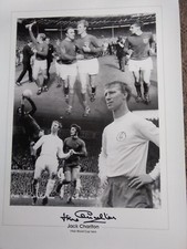 JACK CHARLTON 1966 ENGLAND WORLD CUP  HAND SIGNED LARGE  PHOTO + COA 