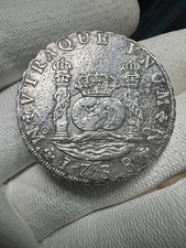 1738 Mexico Pillar Dollar 8 Reales Mo MF Philip V 24.76 G Nice  Rare Date