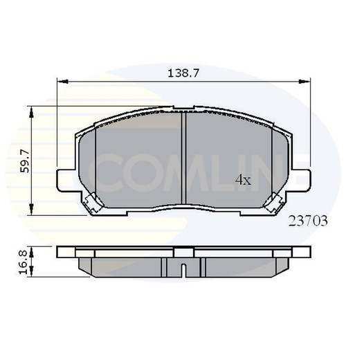 Brake pads set - pads, lexus
