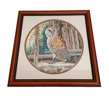 Framed Barn Owl Counted Cross