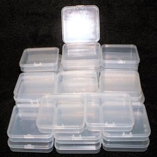 30 bead containers, 7cm x 7cm square bulk job lot plastic craft storage boxes