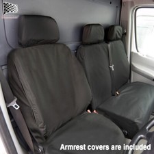 Mercedes Sprinter Van 2020 On Tailored Waterproof Front Seat Covers Black 415