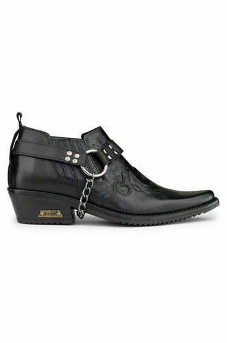 Men black leather - black, shoes