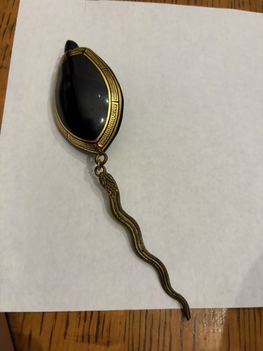 Antique mourning brooch with - antique,