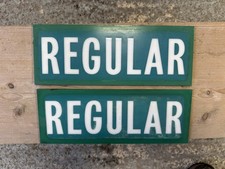 Vintage BP regular Petrol Pump pair x2 Signs Old Garage Avery hardoll 598 
