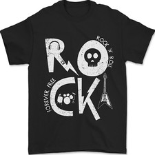 Rock Music Symbols Guitar Skull Mens T-Shirt 100% Cotton