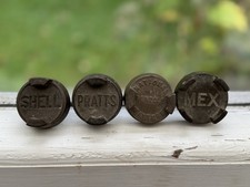 Shell, Pratts, National Benzole & Mex 2 Gallon Brass Petrol Can Caps