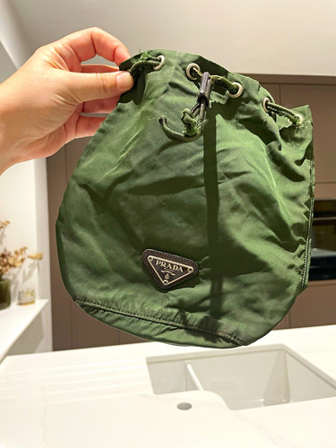 Prada green nylon - nylon, leather
