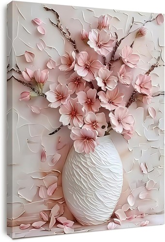 Pink cherry blossom canvas - pink,