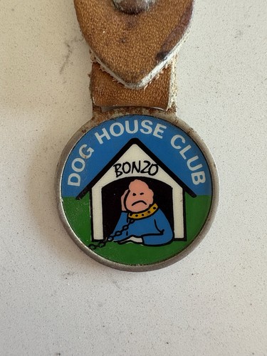 Vintage enamel keyring dog - keyring,