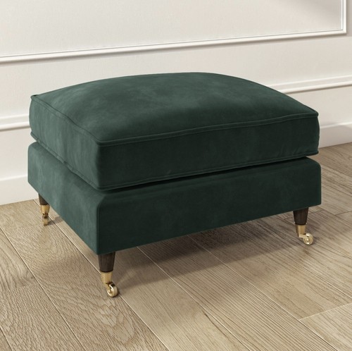 Velvet footstool ottoman - velvet,