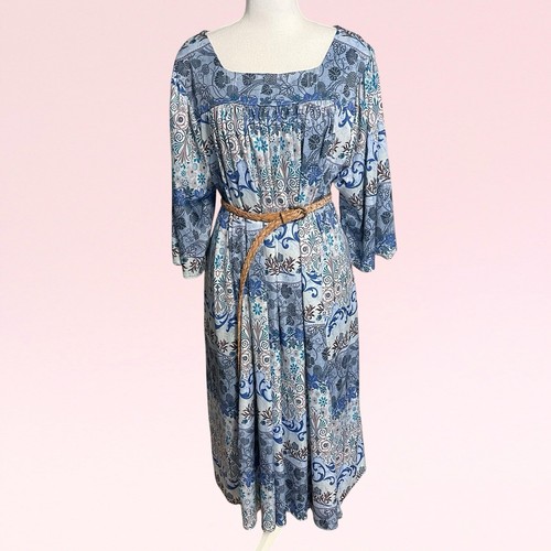 Vintage 80s blue paisley - vintage,