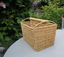 Large Seagrass Basket Woven Magazine Rack Wine Bottle Storage Holder Strong