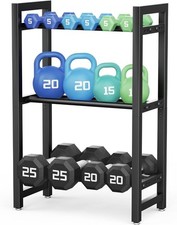 Dumbbell Rack 3-Tier 20Inch Metal Weight Stand Holder Adjustable Spacing Dumbbel
