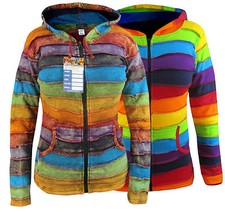 Ladies Hippie Striped Rainbow