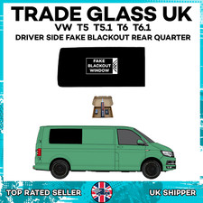 VW T5 Driver Side BLACK OUT Rear Quarter Window for LWB FAKE WINDOWS + FIT KIT