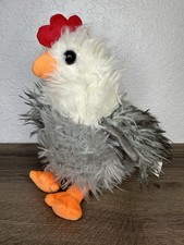 Rooster Plush 7” Grey Shaggy