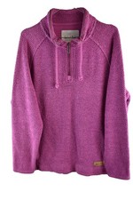 Weird Fish Womans Pink 1/4 Zip Pullover Macaroni Sweatshirt Jumper Size 16
