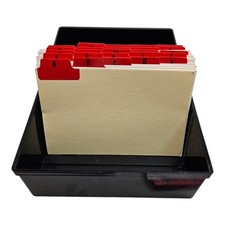 Office Index Record Card Box Black Filing Coloured Box Used 3 Pack Sealed "8x5"