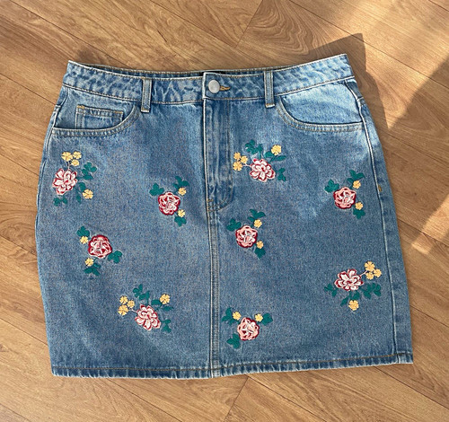 You blue denim - blue, embroidered