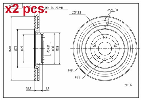 Pcs front brake disc rotos - brake,