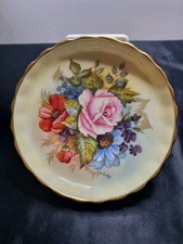 Aynsley  Orchard Gold Hand painted Cabbage Rose / Signed J A Bailey