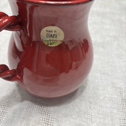 Vtg red pottery pitcher - pottery, w