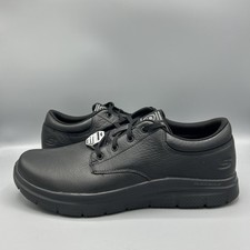 Skechers Flex Advantage Fourche SR Black Leather Safety Work Shoes UK 12 EU 47.5