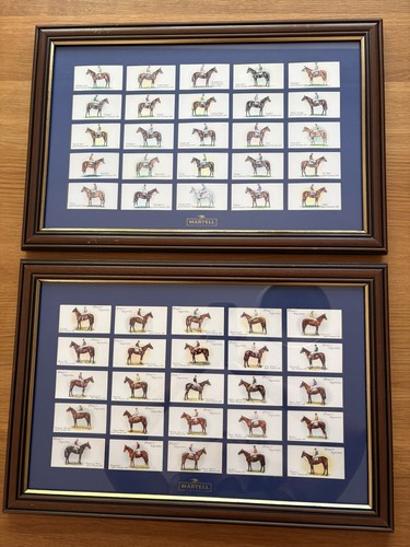 Framed pair martell cognac - pair,