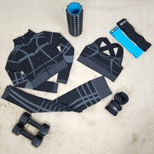 Women Fitness Tracksuit Quick Dry Zipper Running Yoga Suit Three Piece Body Fit