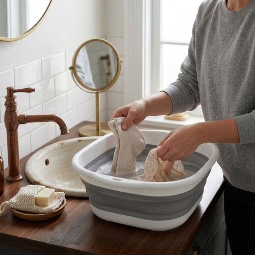 Collapsible plastic wash basin - plastic,